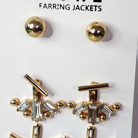 Gold Core Earrings Set with Mix Match Jackets - Picture 4 of 5
